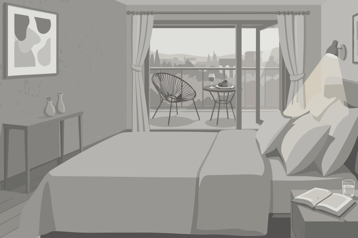 Chambre Lit Queen-Size - Vue sur Jardin
